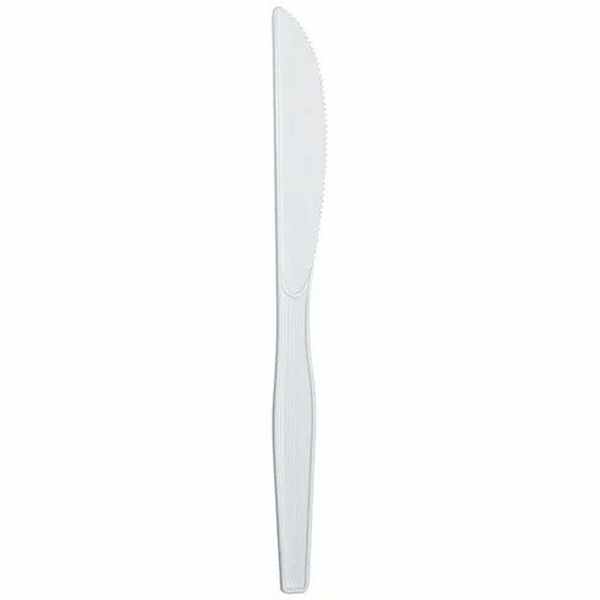 Karat Knife, Med-Heavy Weight/White Knife - Knife - Restaurant, Cafeteria - Plastic, Polystyrene - White - 1000 / Carton (U2051W)