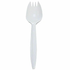 Karat Spork Med-weight/White Spork - Spork - Restaurant, Cafeteria - Polypropylene Plastic - White - 100/Box - 10 / Carton (U2210W) Karat Spork Med-weight/White Spork - Spork - Restaurant, Cafeteria - Polypropylene Plastic - White - 100/Box - 10 / Carton (U2210W)