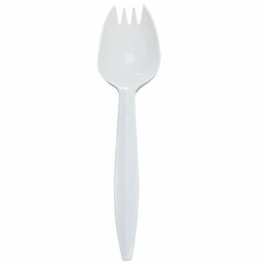 Karat Spork Med-weight/White Spork - Spork - Restaurant, Cafeteria - Polypropylene Plastic - White - 100/Box - 10 / Carton (U2210W)