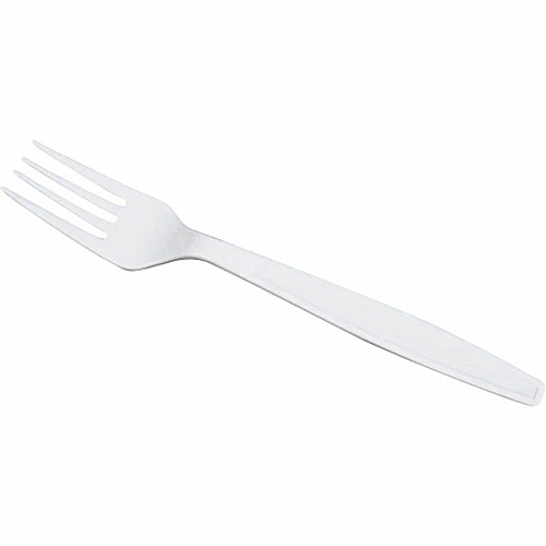 Karat Wrapped Fork, Heavy-Weight/White Fork - Fork - Restaurant, Cafeteria - Polypropylene Plastic - White - 1000 / Carton (U3530W)