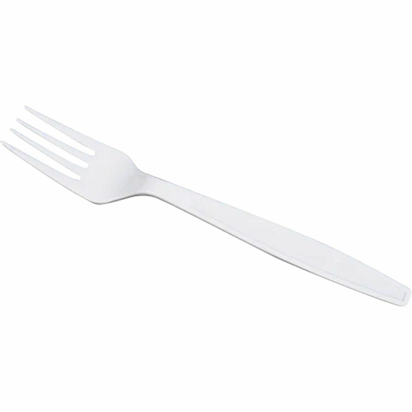 Karat Wrapped Fork, Heavy-Weight/White Fork - Fork - Restaurant, Cafeteria - Polypropylene Plastic - White - 1000 / Carton (U3530W)