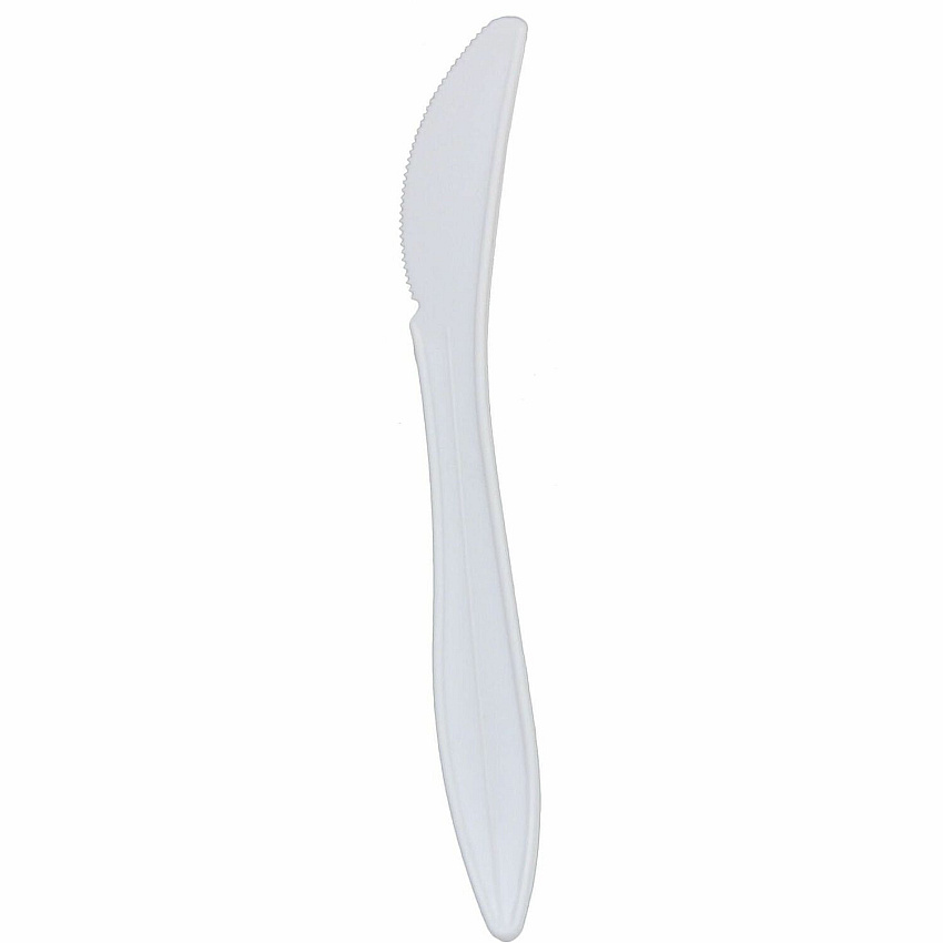 Karat Knife Med-weight/White Knife - Knife - Restaurant, Cafeteria - Polypropylene Plastic - White - 100/Box - 10 / Carton (U2006W)