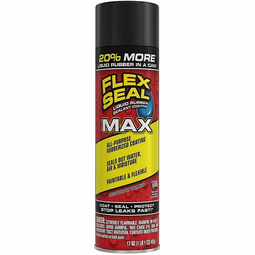 FLEX SEAL Liquid Rubber Sealant Coating Spray Synthetic Rubber - Black - 1.06 lb - 1 - 4 / Carton (FSMAXBLK24)