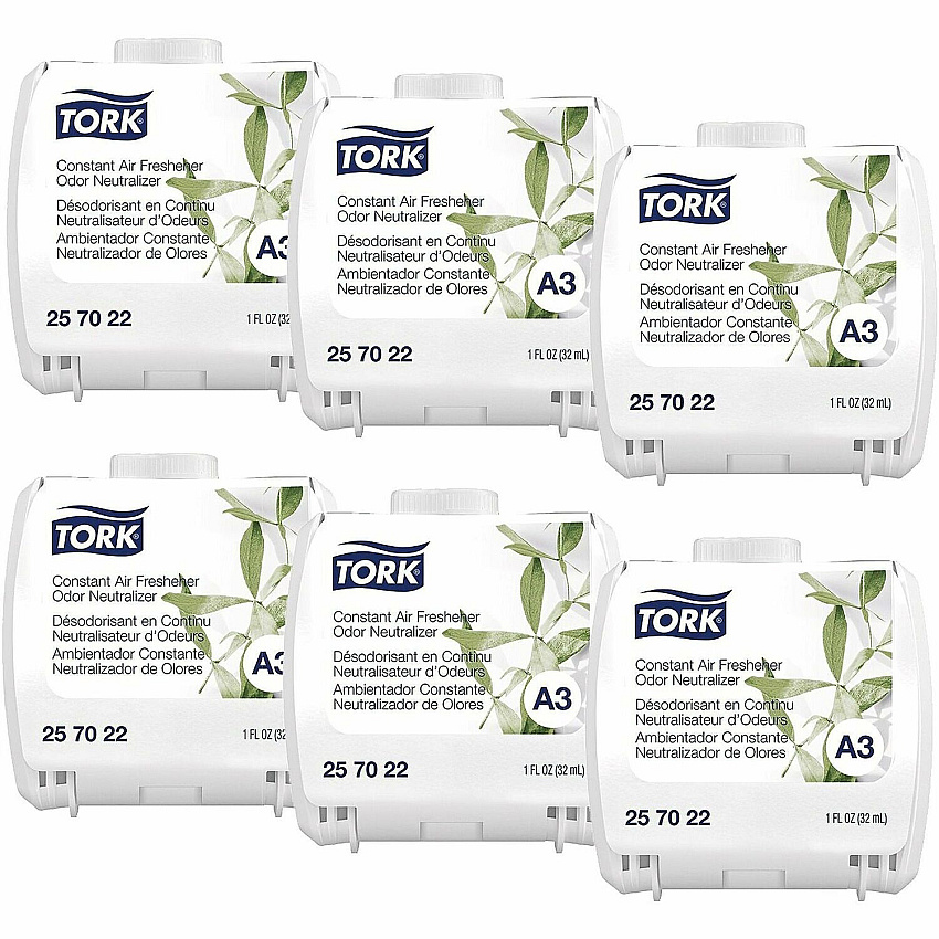 TORK Constant Air Fresheners Neutralizer Scent Cartridge - 1.1 fl oz (0 quart) - 90 Day - Odor Neutralizer - 6 / Carton (257022)