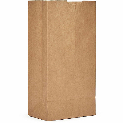 AJM #4 Kraft Paper Grocery Bags #4 - Natural Kraft - Paper - Grocery, Supplies - Recycled - 500 / Carton (GB04NP5CES)