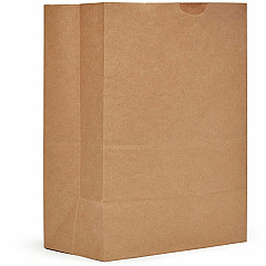 AJM 1/8 BBL #57 Kraft Paper Grocery Sacks #57 - 5.25 gal Capacity - Natural Kraft - Paper - Grocery, Supplies - 500 / Carton (SS57NP5CES)