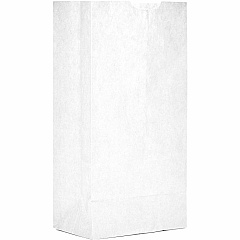 AJM #4 White Paper Grocery Bags #4 - Bleached Kraft - Paper - Grocery, Supplies - Recycled - 500 / Carton (WB04NP5CES)