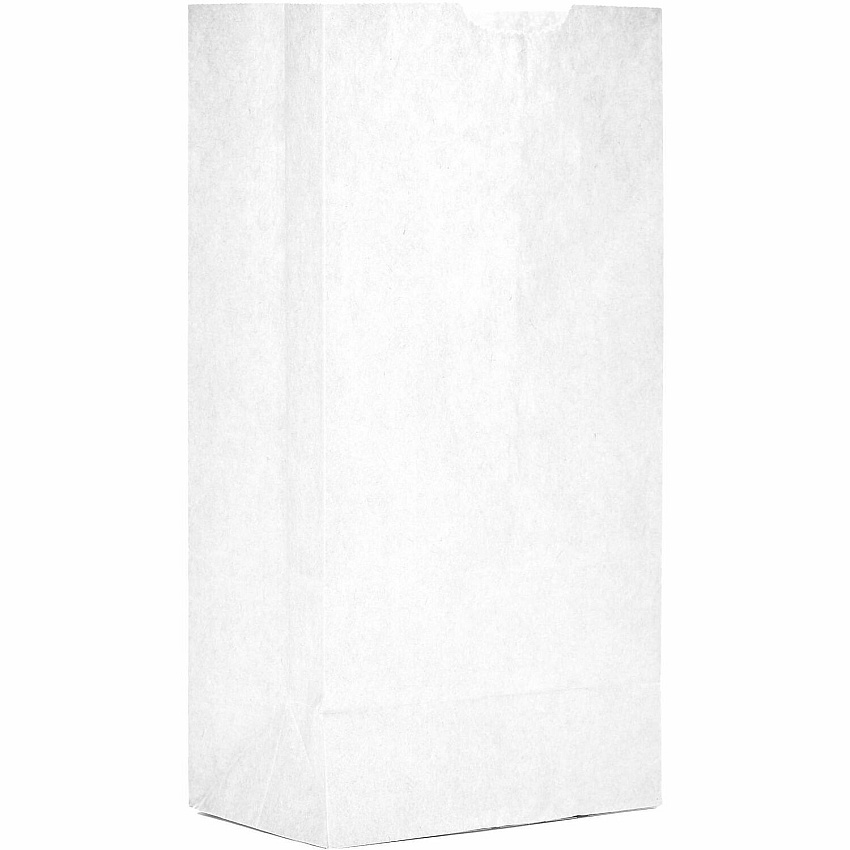 AJM #4 White Paper Grocery Bags #4 - Bleached Kraft - Paper - Grocery, Supplies - Recycled - 500 / Carton (WB04NP5CES)