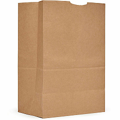 AJM 1/6 BBL #52 Kraft Paper Grocery Sacks #52 - 6.72 gal Capacity - Natural Kraft - Paper - Foodservice, Grocery, Supplies - 500 / Carton (GS52NP5CES)