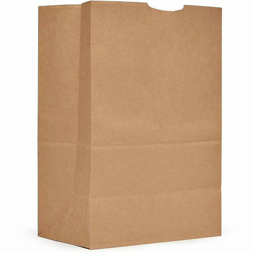 AJM 1/6 BBL #52 Kraft Paper Grocery Sacks #52 - 6.72 gal Capacity - Natural Kraft - Paper - Foodservice, Grocery, Supplies - 500 / Carton (GS52NP5CES)