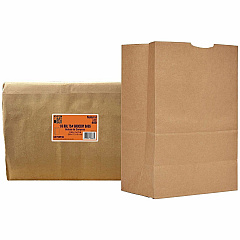 AJM 1/6 BBL #75 Kraft Paper Grocery Sacks 6.72 gal Capacity - Natural Kraft - Paper - Foodservice, Grocery, Supplies - 400 / Carton (GS75NP4CES)