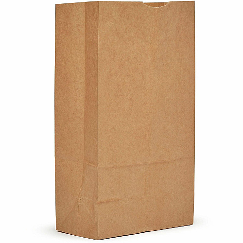 AJM #12 Kraft Paper Grocery Bags #12 - Natural Kraft - Paper - Grocery, Supplies - Recycled - 500 / Carton (GB12NP5CES)