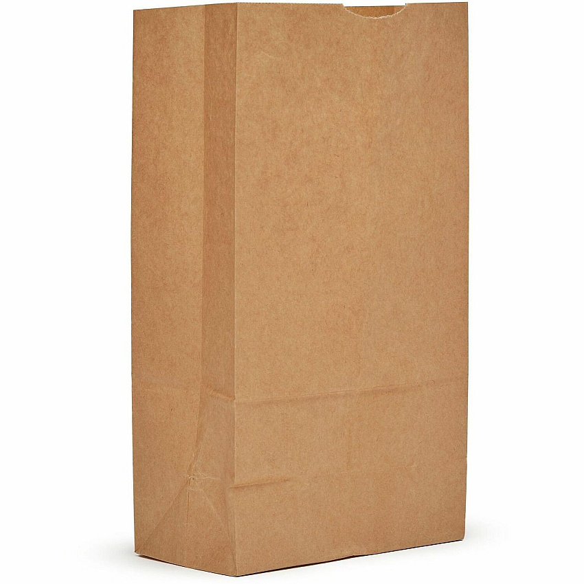 AJM #12 Kraft Paper Grocery Bags #12 - Natural Kraft - Paper - Grocery, Supplies - Recycled - 500 / Carton (GB12NP5CES)
