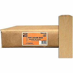 AJM Pint-Size Liquor Bags Natural Kraft - Paper - Bottle, Supplies - Recycled - 500 / Carton (LP35NP5CES)