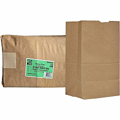 AJM #20 Squat Heavy-Duty Kraft Paper Grocery Bags #20 - Natural Kraft - Paper - Grocery, Supplies - 500 / Carton (SQ50NP5CHDES)