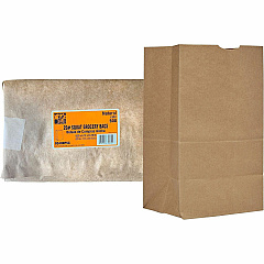 AJM #20 Squat Kraft Paper Grocery Bags #20 - Natural Kraft - Paper - Grocery, Supplies - Recycled - 500 / Carton (SQ40NP5CES)