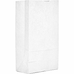 AJM #12 White Paper Grocery Bags #12 - Bleached Kraft - Paper - Grocery, Supplies - Recycled - 500 / Carton (WB12NP5CES)