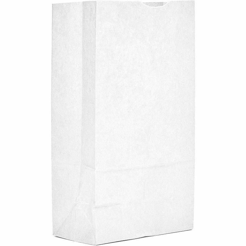 AJM #12 White Paper Grocery Bags #12 - Bleached Kraft - Paper - Grocery, Supplies - Recycled - 500 / Carton (WB12NP5CES)