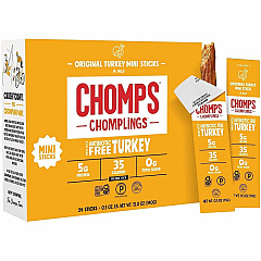 CHOMPS Chomplings Snack Sticks Gluten-free - Original Turkey - 0.50 oz - 24 / Pack (LCTOTJ24)