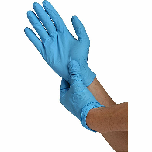 Genuine Joe Premium Nitrile Disposable Gloves 4 mil Thickness - Small Size - Nitrile - Blue - Powder-free, Latex-free, Ambidextrous - 10 / Carton (GJO15408CT)