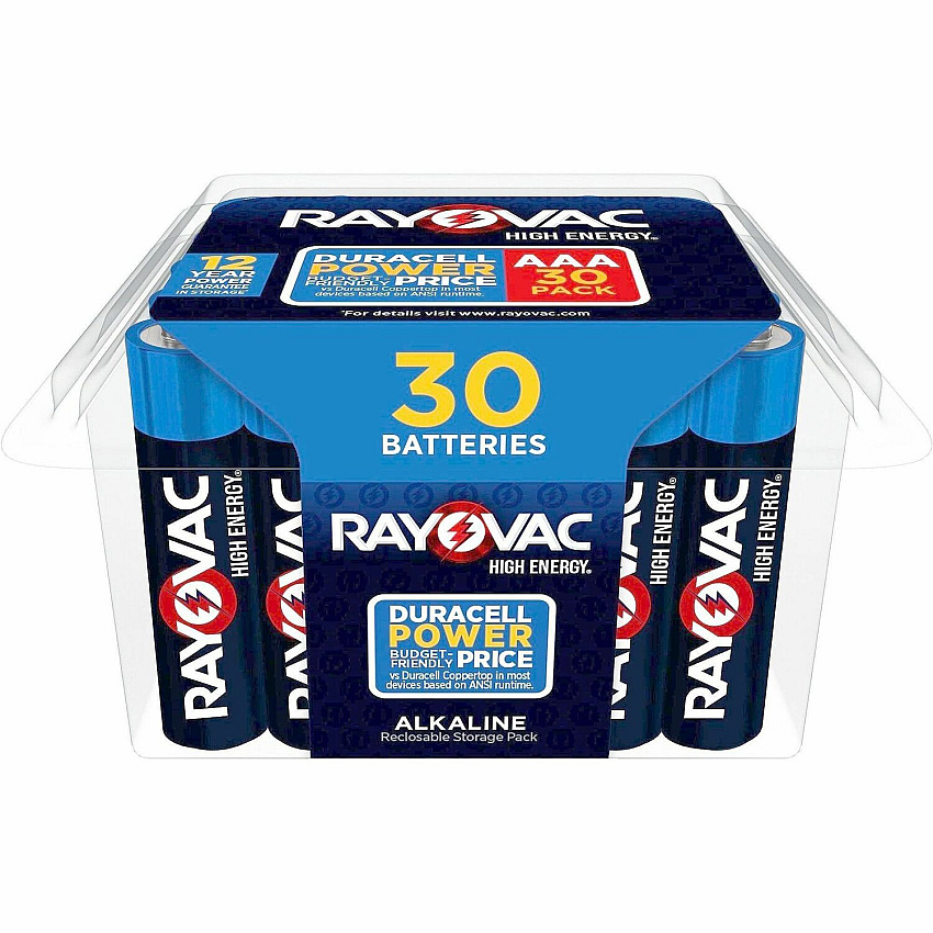 Rayovac Advanced High Energy AAA Batteries For Flashlight, Mouse, Remote Control - AAA - 30 / Pack (82430PP)