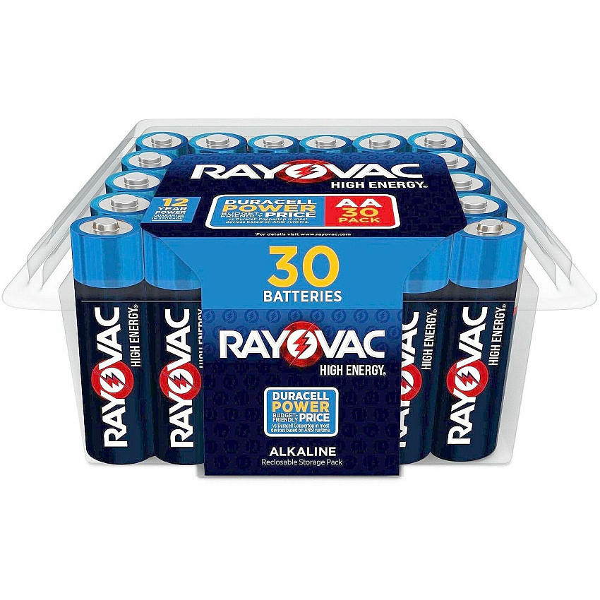 Rayovac Alkaline AA Batteries For Flashlight, Mouse, Remote Control - AA - 30 / Pack (81530PP)