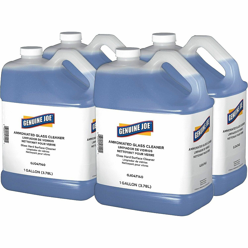 Genuine Joe Ammoniated Glass Cleaner For Glass - Concentrate - 128 fl oz (4 quart) - White - 4 / Carton (GJO47140)