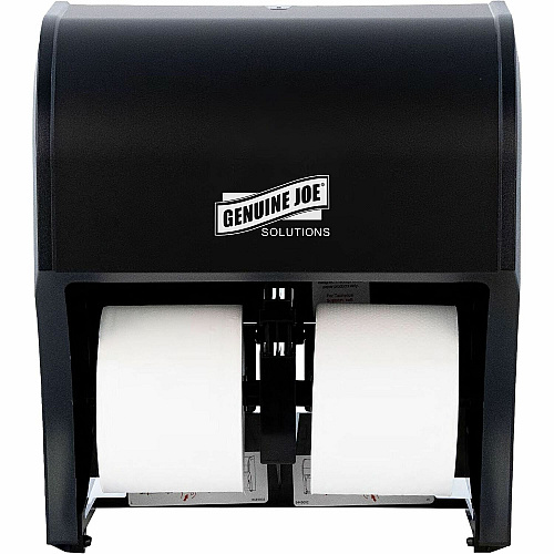 Genuine Joe Solutions 4-Roll Bath Tissue Dispenser Roll - 4 x Roll - Black - 1 Each (GJO98214)