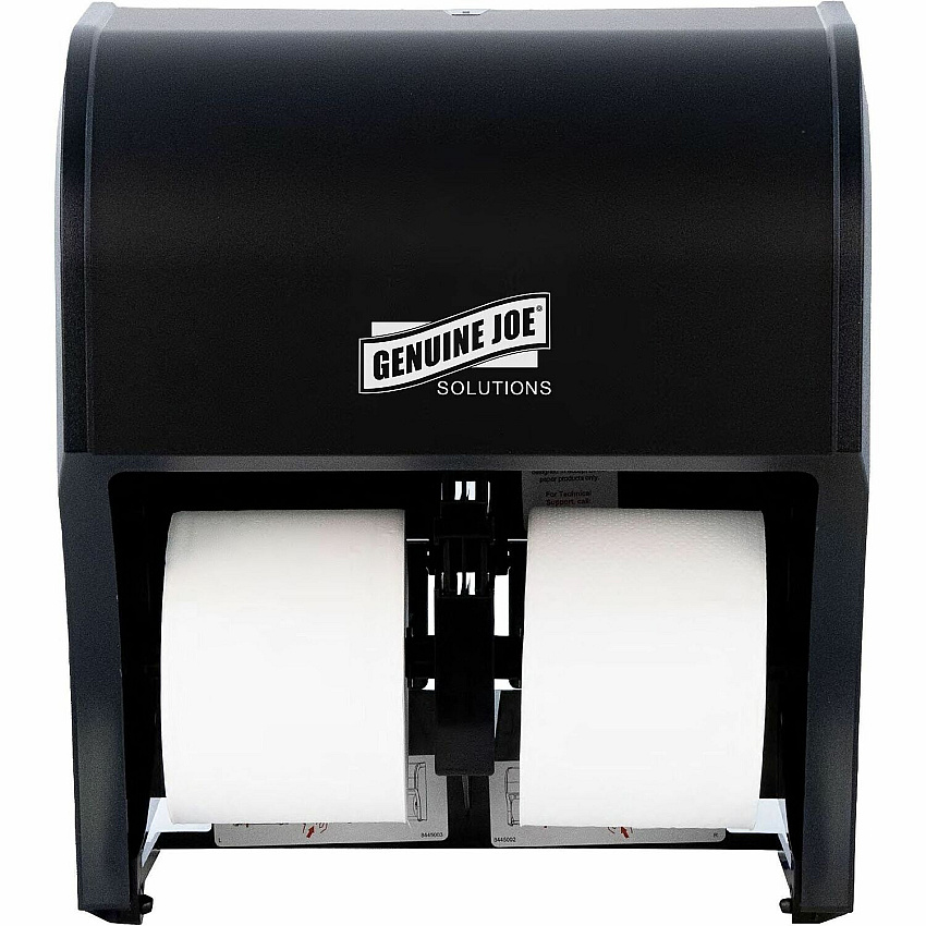 Genuine Joe Solutions 4-Roll Bath Tissue Dispenser Roll - 4 x Roll - Black - 1 Each (GJO98214)