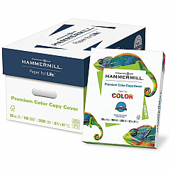 Hammermill Premuim Color Copy Cover Paper 100 Brightness - Letter - 8 1/2" x 11" - 80 lb Basis Weight - Ultra Smooth - Durable, Jam-free, Acid-free - White - 250 Sheets per Ream - 8 / Carton (120023CT)