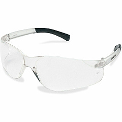 MCR Safety BearKat Safety Glasses Ultraviolet Protection - Polycarbonate - Clear - Clear Lens - Black Frame - Non-slip, Comfortable, Wraparound Lens, Flexible, Rubberized, UV Resistant - 12 / Box (CRWBK110BX)