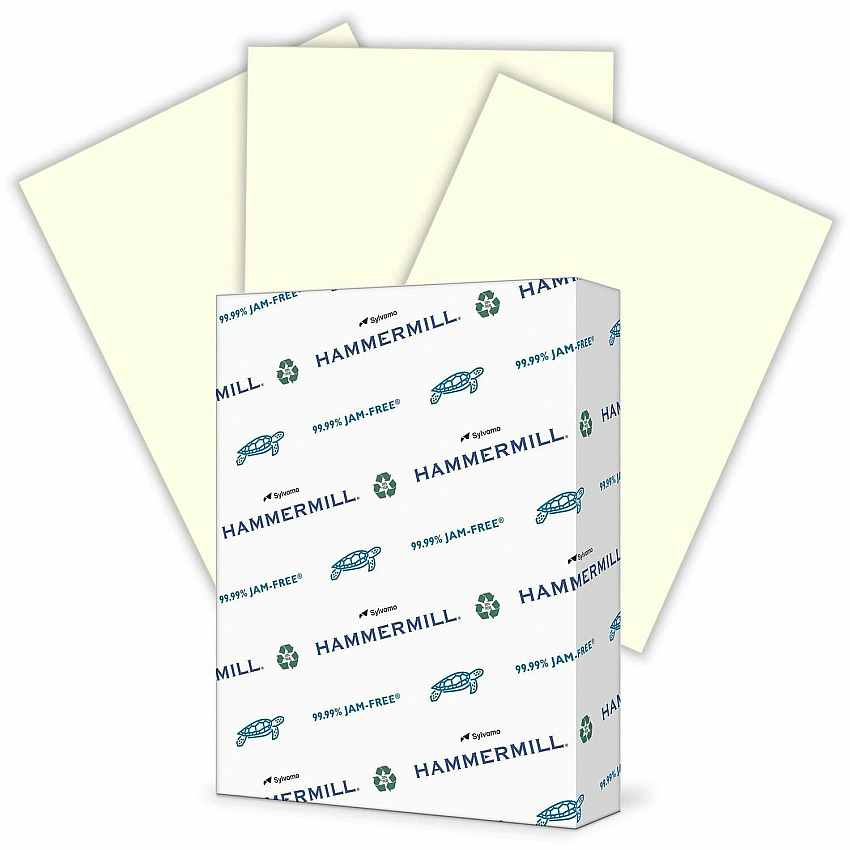 Hammermill Colors Copy Paper Letter - 8 1/2" x 11" - 20 lb Basis Weight - Jam-free, Eco-friendly - Cream - 500 Sheets per Ream - 10 / Carton (168030CT)