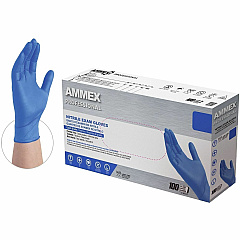 Ammex Nitrile Powder-Free Exam Gloves 3 mil Thickness x 12.36" Glove Length - Body Fluid, Pathogen Protection - Large Size - For Right/Left Hand - Nitrile - Blue - Durable, Latex-free, Chlorinate, Ambidextrous, Non-sterile, Textured Fingertip (ACNPF46100) Ammex Nitrile Powder-Free Exam Gloves 3 mil Thickness x 12.36" Glove Length - Body Fluid, Pathogen Protection - Large Size - For Right/Left Hand - Nitrile - Blue - Durable, Latex-free, Chlorinate, Ambidextrous, Non-sterile, Textured Fingertip (ACNPF46100)