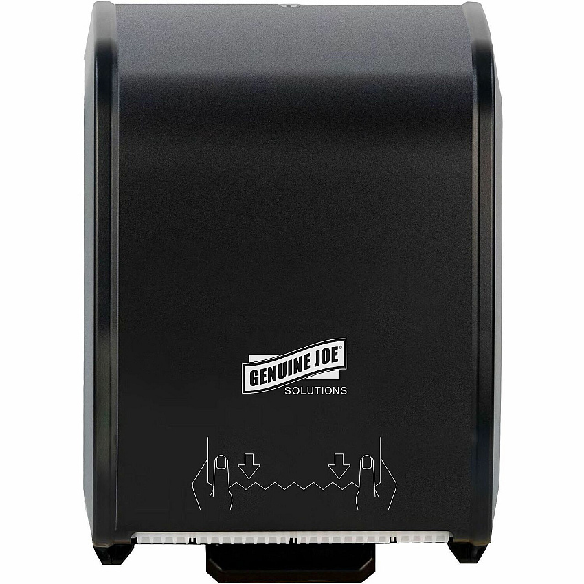 Genuine Joe Solutions Touchless Manual Towel Dispenser Black - Touch-free, Refillable - 1 Each (GJO99703)