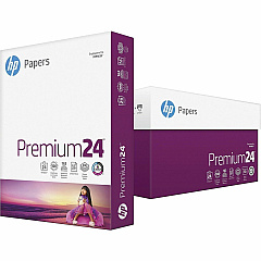 HP Premium Paper Letter - 8 1/2" x 11" - 24 lb Basis Weight - Smooth - Double-sided, Heavyweight, Jam-free, Acid-free - White - 500 Sheets per Ream - 10 / Carton (112400CT)