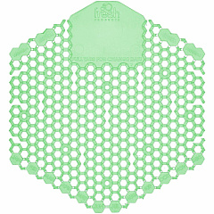 Fresh Products Wave 3D Urinal Screen Lasts upto 30 Days - Odor Neutralizer, Dual Sided Design, Anti-splash - 6 / Carton - Green (3WDS60CMECT)