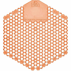 Fresh Products Wave 3D Urinal Screen Lasts upto 30 Days - Odor Neutralizer, Dual Sided Design, Anti-splash - 6 / Carton - Orange (3WDS60MANCT)