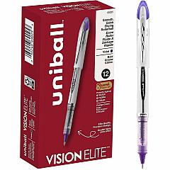 uni-ball uni® Vision Elite Rollerball Pen 0.8 mm Pen Point - Refillable - Purple Ink - Gel-based - Stainless Steel, Tungsten Carbide Tip - Document, Project - 12 / Box (69025BX) uni-ball uni® Vision Elite Rollerball Pen 0.8 mm Pen Point - Refillable - Purple Ink - Gel-based - Stainless Steel, Tungsten Carbide Tip - Document, Project - 12 / Box (69025BX)