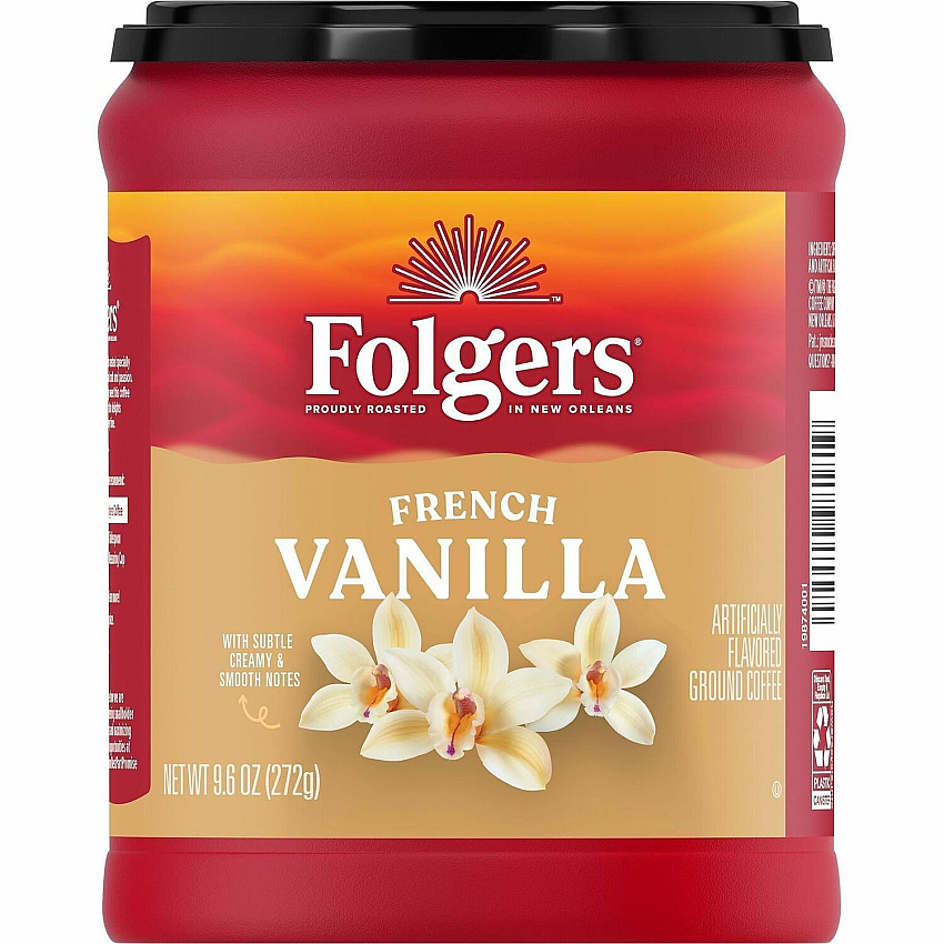 Folgers&reg; Ground French Vanilla Medium-Roast Ground Coffee Medium - Ground - French Vanilla - 1 Each (98181)