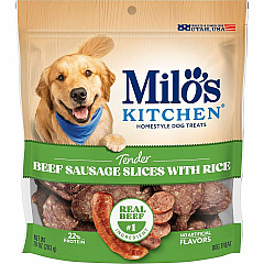 Milo's Kitchen Beef & Rice Dog Treats For Dog - Sliced - Beef Sausage, Rice - 10 oz - 1 Each (52775) Milo's Kitchen Beef & Rice Dog Treats For Dog - Sliced - Beef Sausage, Rice - 10 oz - 1 Each (52775)