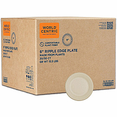 World Centric Compostable Fiber Plate Food - 6" Diameter - Natural - Bamboo, Fiber Body - 1000 / Carton (PLSCU6LFP) World Centric Compostable Fiber Plate Food - 6" Diameter - Natural - Bamboo, Fiber Body - 1000 / Carton (PLSCU6LFP)