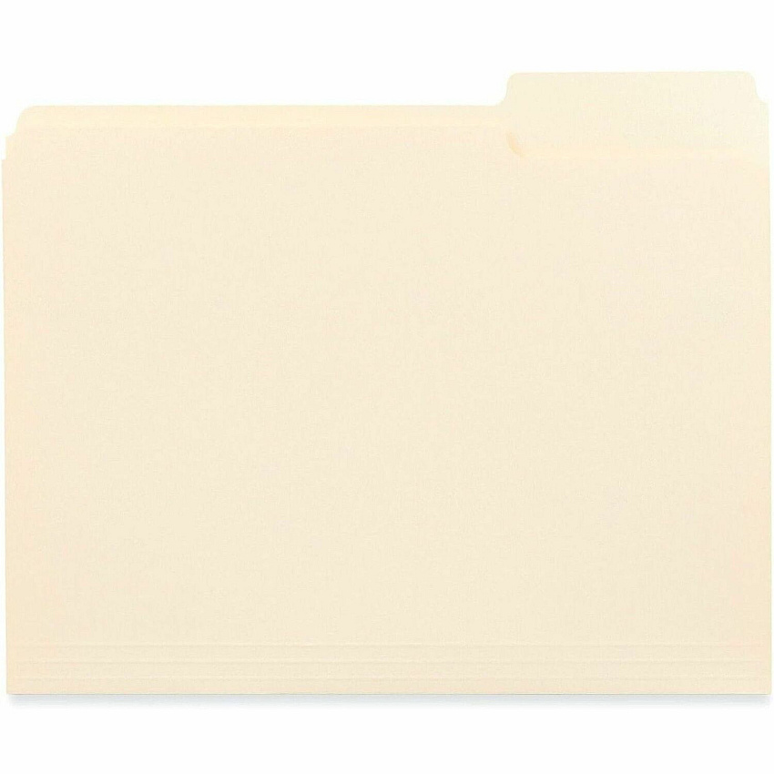 Business Source 1/3 Tab Cut Letter Top Tab File Folder 8 1/2" x 11" - 3/4" Expansion - Top Tab Location - 11 pt. - Paper Stock - Manila - Durable, No-sag Expansion, Undercut Tab, Labeling Area, Tab - 0% Recycled - 250 / Carton (BSN18103)