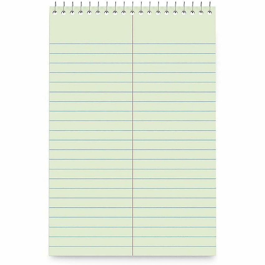 Business Source Green Tint Steno Notebook Gregg Ruled Margin - 6" x 9" Sheet Size - Green Cover - Note Section, Portable, Top Side Opening - 6 / Pack (BSN26743)