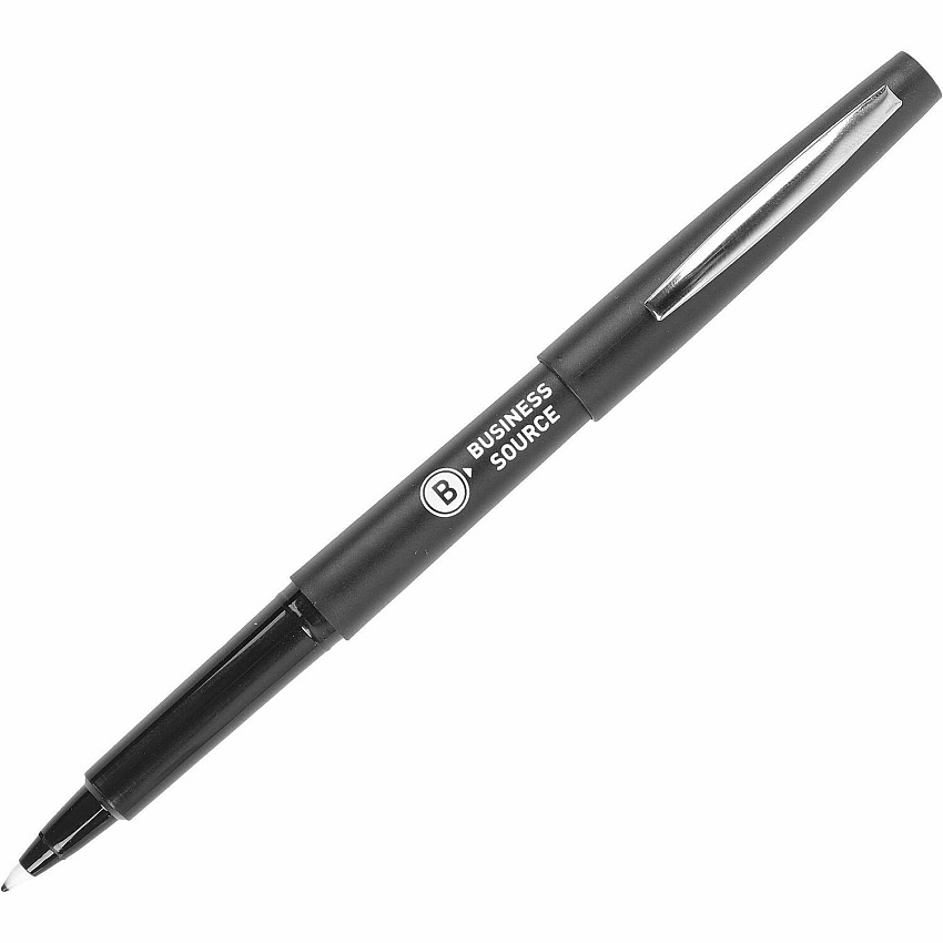 Business Source Porous Point Pens 0.7 mm Medium Pen Point - Black Ink - Liquid - Drawing, Writing - 12 / Carton (BSN50502CT)