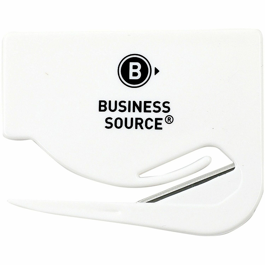 Business Source Hand Letter Opener Concealed Steel Blade - Handheld - White - Compact, Durable, Portable - 12 / Carton (BSN31803CT)