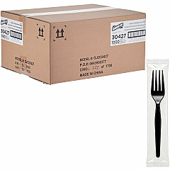 Genuine Joe Disposable Polystyrene Cutlery Fork - Fork - Food, Cafeteria, Breakroom - Disposable - Polystyrene - Black - 1 Carton (GJO30427) Genuine Joe Disposable Polystyrene Cutlery Fork - Fork - Food, Cafeteria, Breakroom - Disposable - Polystyrene - Black - 1 Carton (GJO30427)