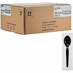 Genuine Joe Disposable Polystyrene Cutlery Spoon - Spoon - Food, Cafeteria, Breakroom - Disposable - Polystyrene - Black - 1 Carton (GJO30429) Genuine Joe Disposable Polystyrene Cutlery Spoon - Spoon - Food, Cafeteria, Breakroom - Disposable - Polystyrene - Black - 1 Carton (GJO30429)