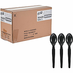Genuine Joe Disposable Polystyrene Cutlery Spoon - Spoon - Food, Cafeteria, Breakroom - Disposable - Polystyrene - Black - 1 Carton (GJO30425) Genuine Joe Disposable Polystyrene Cutlery Spoon - Spoon - Food, Cafeteria, Breakroom - Disposable - Polystyrene - Black - 1 Carton (GJO30425)