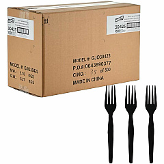 Genuine Joe Disposable Polystyrene Cutlery Fork - Fork - Food, Cafeteria - Disposable - Polystyrene - Black - 1 Carton (GJO30423) Genuine Joe Disposable Polystyrene Cutlery Fork - Fork - Food, Cafeteria - Disposable - Polystyrene - Black - 1 Carton (GJO30423)