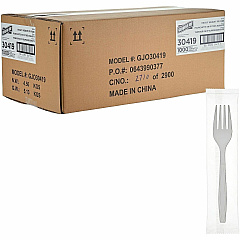 Genuine Joe Heavy-Weight Polypropylene Cutlery Fork - Fork - Food, Cafeteria, Breakroom - Disposable - Polypropylene - White - 1 Carton (GJO30419)